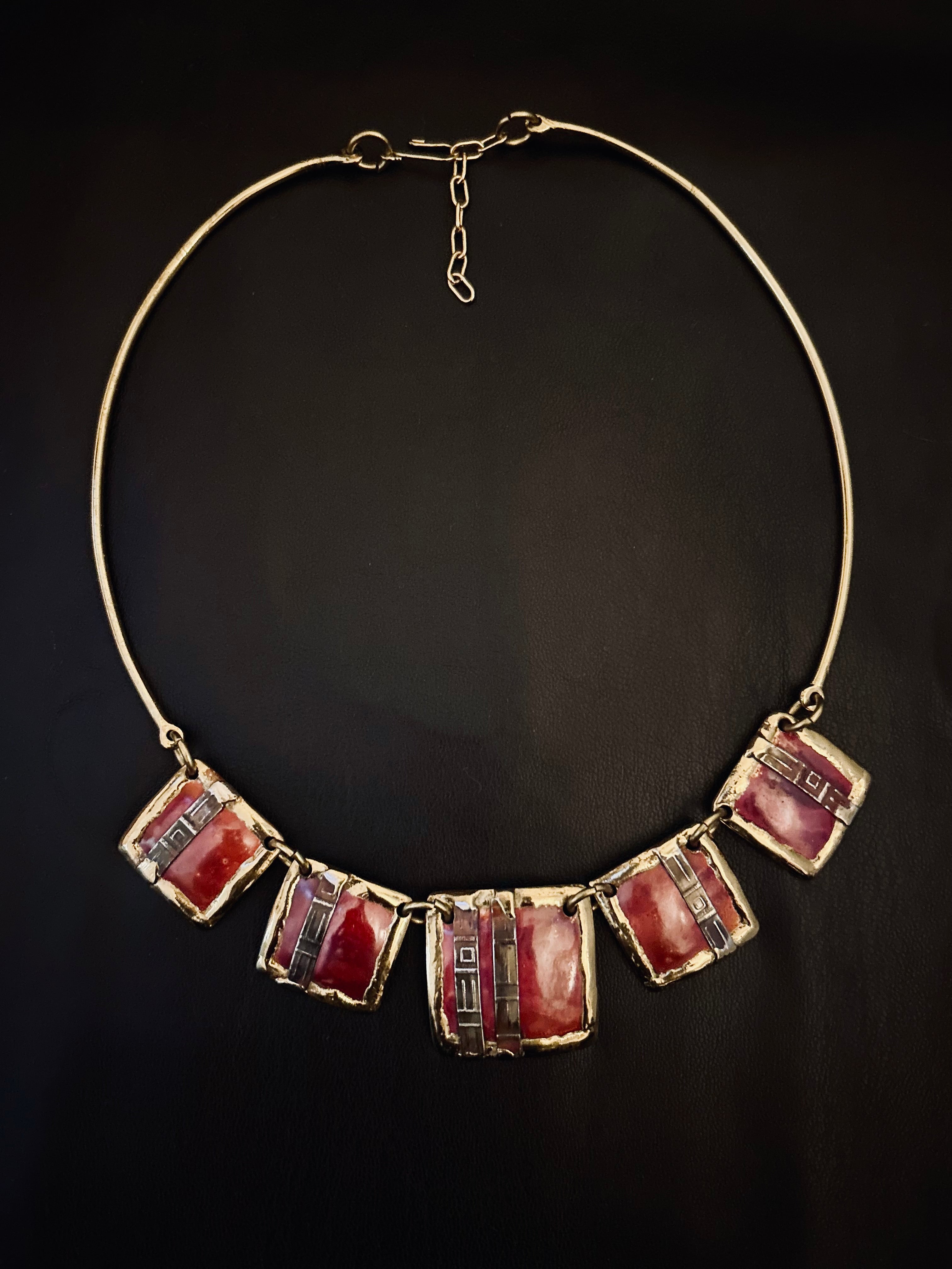 Red Unique Vintage Necklace
