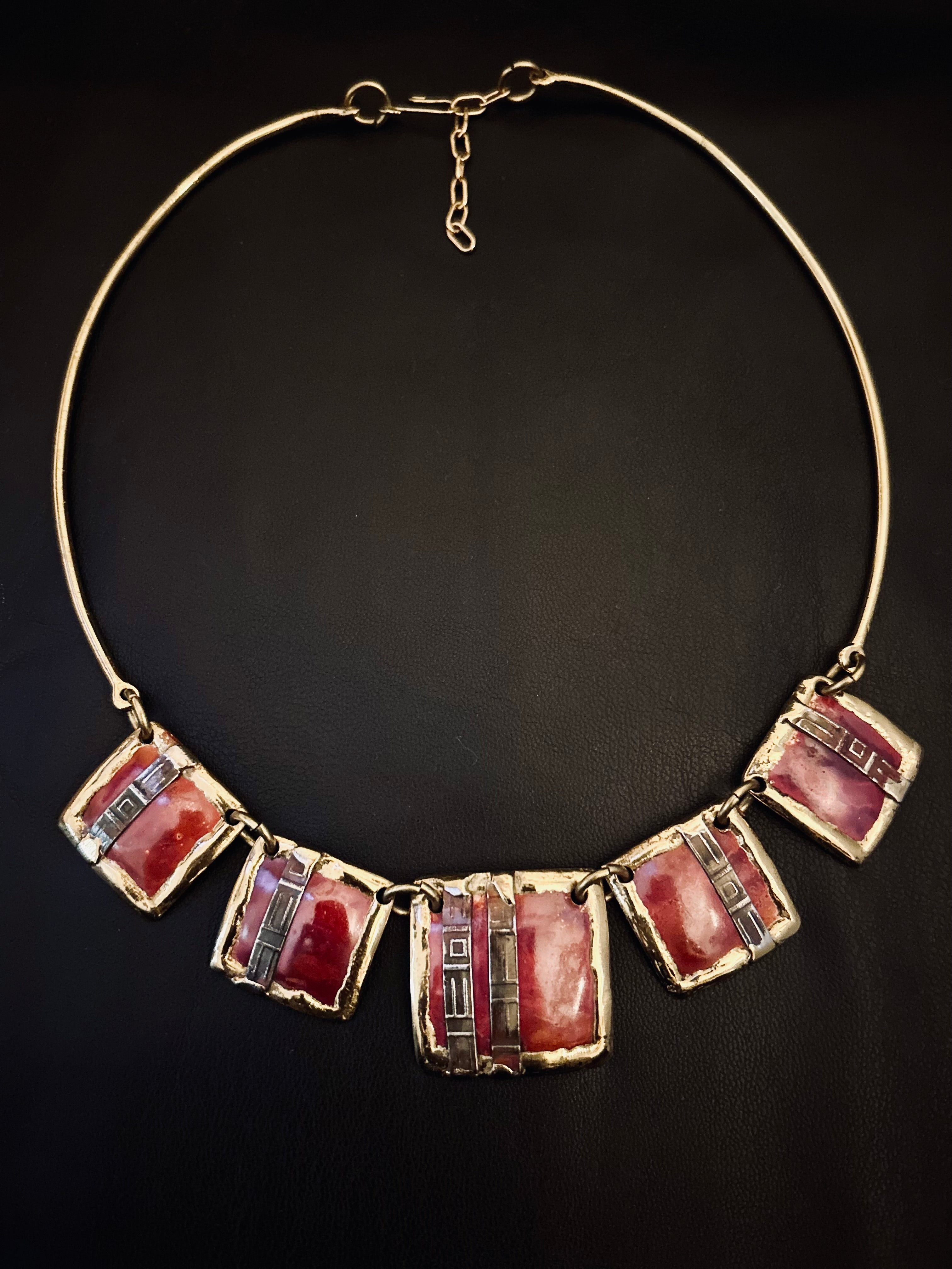 Red Unique Vintage Necklace